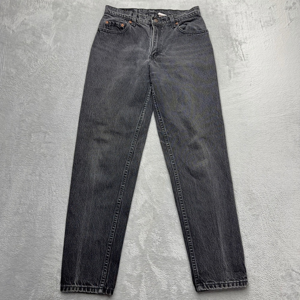 VTG Levi Jeans 90s Womens 9 Black 550 High Waist Tapered Leg Made in USA Denim